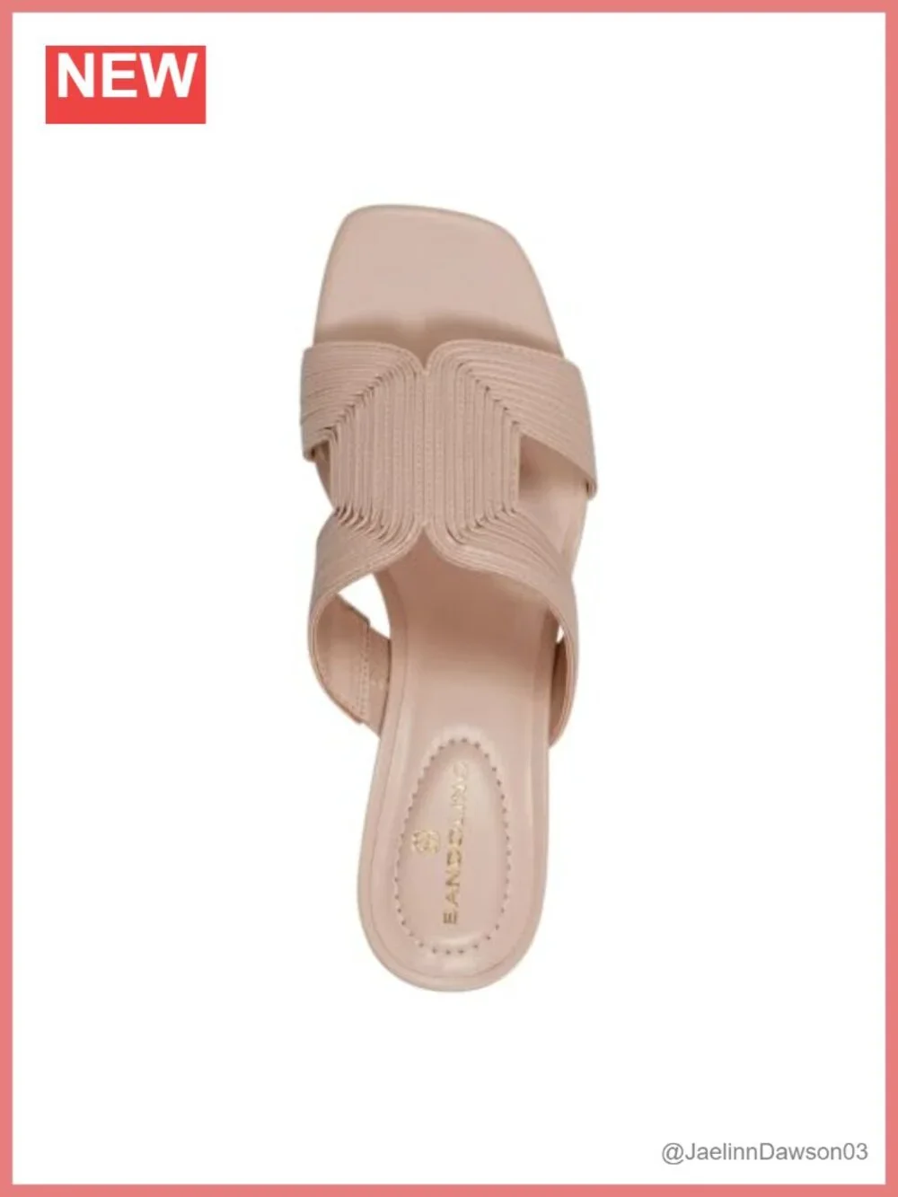 Square Toe Block Heel Slip On Sandals Women's Slide
